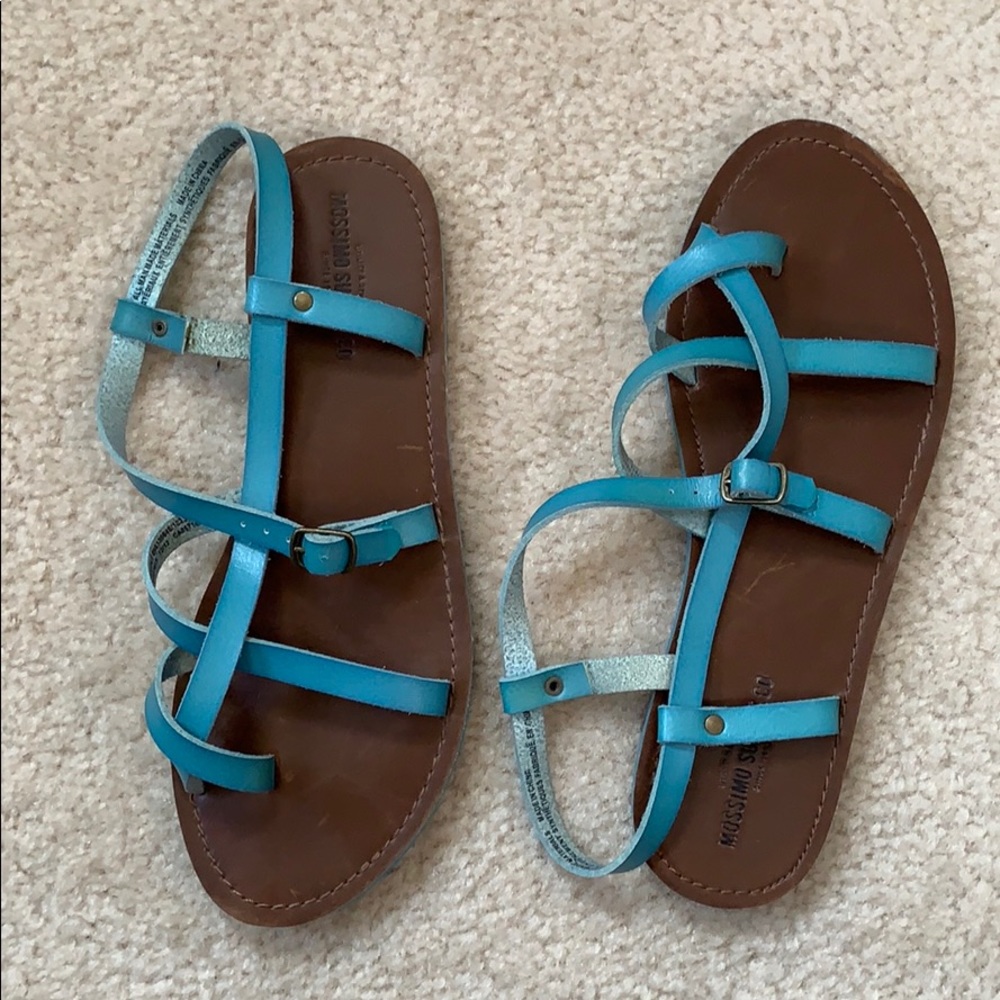Missimo supply strappy teal gladiator sandals